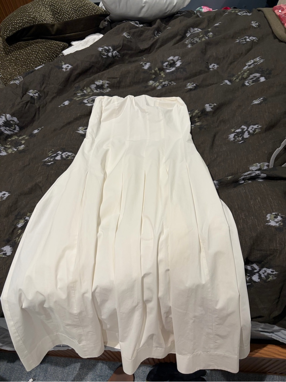 Strapless Cream A-Line Dress